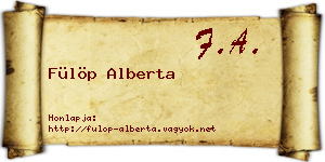 Fülöp Alberta névjegykártya