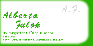 alberta fulop business card